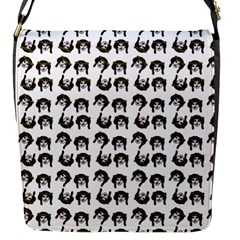 Retro Girl Daisy Chain Pattern White Flap Closure Messenger Bag (s) by snowwhitegirl