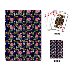 Vintage Can Floral Blue Playing Cards Single Design (rectangle) by snowwhitegirl