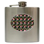 Vintage Can Floral Hip Flask (6 oz) Front