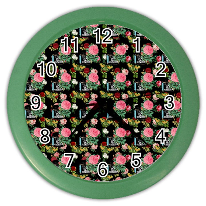 Vintage Can Floral Color Wall Clock