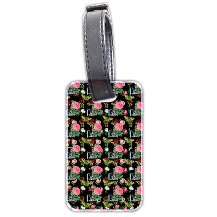 Vintage Can Floral Luggage Tag (two sides)