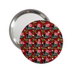 Vintage Can Floral Red 2 25  Handbag Mirrors by snowwhitegirl