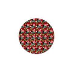 Vintage Can Floral Red Golf Ball Marker (4 Pack) by snowwhitegirl