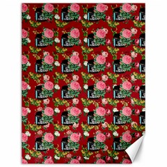 Vintage Can Floral Red Canvas 12  X 16  by snowwhitegirl