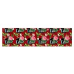 Vintage Can Floral Red Satin Scarf (Oblong) Front