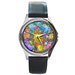 Apo Flower Power Round Metal Watch Front