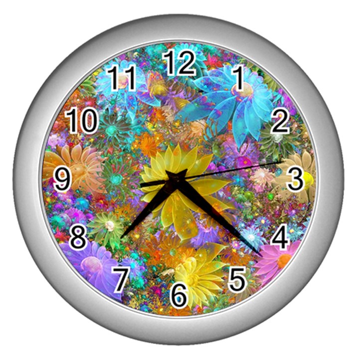 Apo Flower Power Wall Clock (Silver)