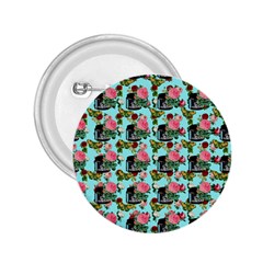 Vintage Can Floral Light Blue 2.25  Buttons