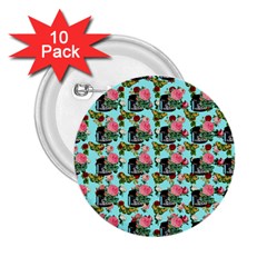 Vintage Can Floral Light Blue 2.25  Buttons (10 pack) 