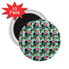 Vintage Can Floral Light Blue 2.25  Magnets (10 pack) 