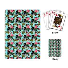 Vintage Can Floral Light Blue Playing Cards Single Design (rectangle) by snowwhitegirl