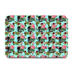 Vintage Can Floral Light Blue Plate Mats