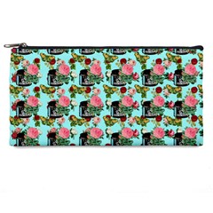 Vintage Can Floral Light Blue Pencil Cases