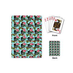 Vintage Can Floral Light Blue Playing Cards Single Design (mini) by snowwhitegirl