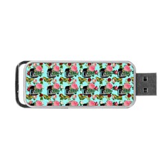 Vintage Can Floral Light Blue Portable Usb Flash (one Side) by snowwhitegirl