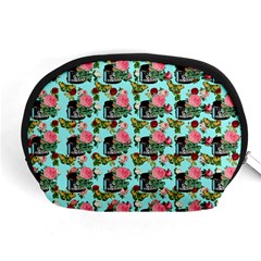 Vintage Can Floral Light Blue Accessory Pouch (Medium)