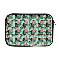 Vintage Can Floral Light Blue Apple MacBook Pro 17  Zipper Case