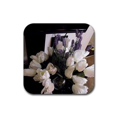 Tulips 1 1 Rubber Coaster (square)  by bestdesignintheworld