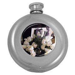 Tulips 1 1 Round Hip Flask (5 Oz) by bestdesignintheworld