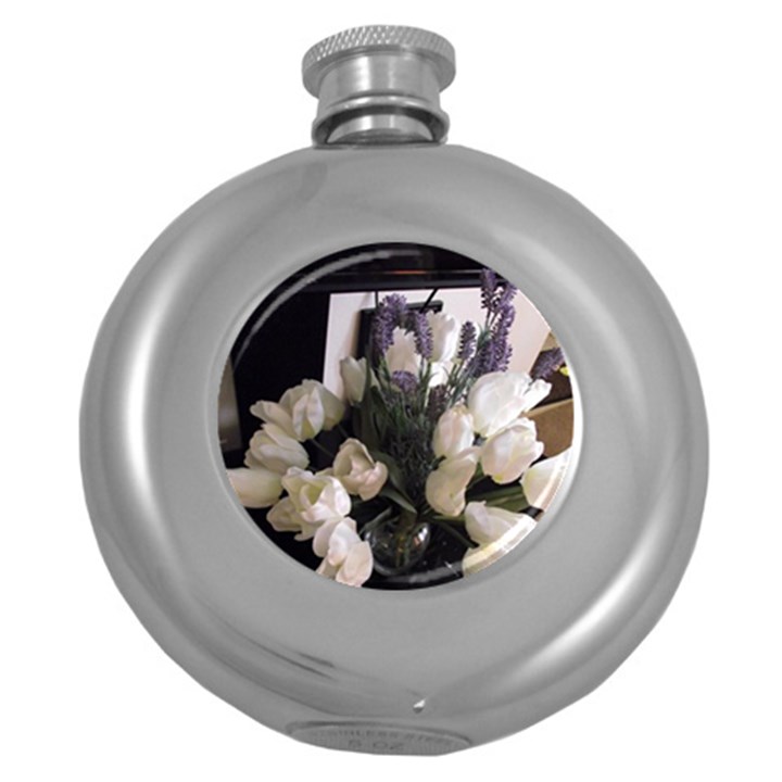 Tulips 1 1 Round Hip Flask (5 oz)