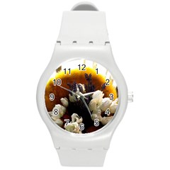 Tulips 1 2 Round Plastic Sport Watch (m) by bestdesignintheworld