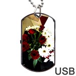 Roses 1 2 Dog Tag USB Flash (One Side) Front