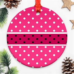 Polka Dots Two Times 2 Black Ornament (round) by impacteesstreetwearten