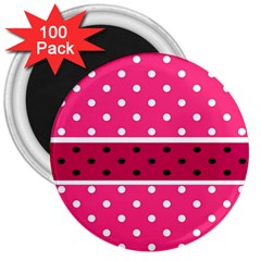 Polka Dots Two Times 2 Black 3  Magnets (100 Pack) by impacteesstreetwearten