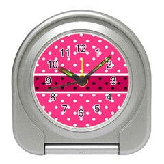 Polka Dots Two Times 2 Black Travel Alarm Clock by impacteesstreetwearten