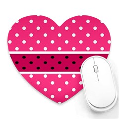 Polka Dots Two Times 2 Black Heart Mousepads by impacteesstreetwearten