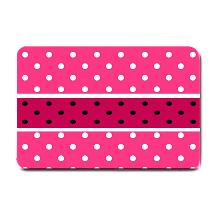 Polka Dots Two Times 2 Black Small Doormat 