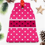 Polka Dots Two Times 2 Black Bell Ornament (Two Sides) Front