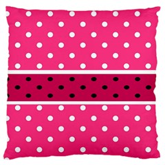 Polka Dots Two Times 2 Black Large Cushion Case (two Sides) by impacteesstreetwearten