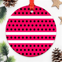 Polka Dots Two Times 3 Black Ornament (round) by impacteesstreetwearten