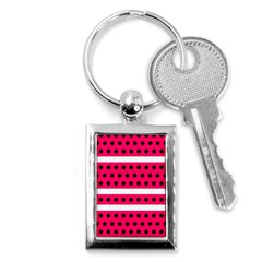 Polka Dots Two Times 3 Black Key Chain (rectangle) by impacteesstreetwearten