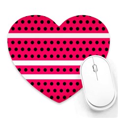 Polka Dots Two Times 3 Black Heart Mousepads by impacteesstreetwearten