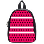 Polka Dots Two Times 3 Black School Bag (Small) Front