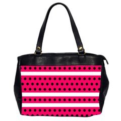 Polka Dots Two Times 3 Black Oversize Office Handbag (2 Sides) by impacteesstreetwearten