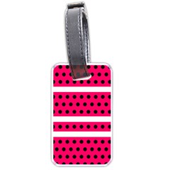 Polka Dots Two Times 3 Black Luggage Tag (one Side) by impacteesstreetwearten