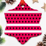 Polka Dots Two Times 3 Black Snowflake Ornament (Two Sides) Front