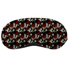 Vintage Hippie Girl Pattern Black Sleeping Mask by snowwhitegirl