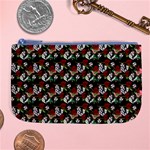 Vintage Hippie Girl Pattern Black Large Coin Purse Front