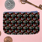 Vintage Hippie Girl Pattern Black Large Coin Purse Back