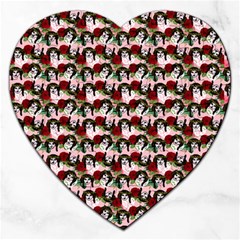 Vintage Hippie Girl Pattern Pnk Jigsaw Puzzle (heart) by snowwhitegirl