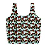 Vintage Hippie Girl Pattern Blue Full Print Recycle Bag (L) Back