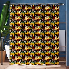 Vintage Hippie Girl Pattern Yellow Shower Curtain 60  X 72  (medium)  by snowwhitegirl