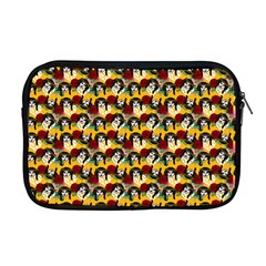 Vintage Hippie Girl Pattern Yellow Apple Macbook Pro 17  Zipper Case by snowwhitegirl