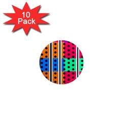 Polka Dots Two Times 5 Black 1  Mini Magnet (10 Pack) 