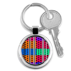 Polka Dots Two Times 5 Black Key Chain (round) by impacteesstreetwearten