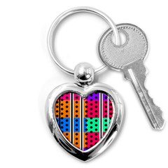 Polka Dots Two Times 5 Black Key Chain (heart) by impacteesstreetwearten